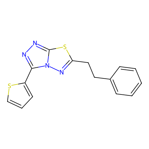 6-(2-Phenylethyl)-3-(2-thienyl)[1,2,4]triazolo[3,4-b][1,3,4]thiadiazole structure