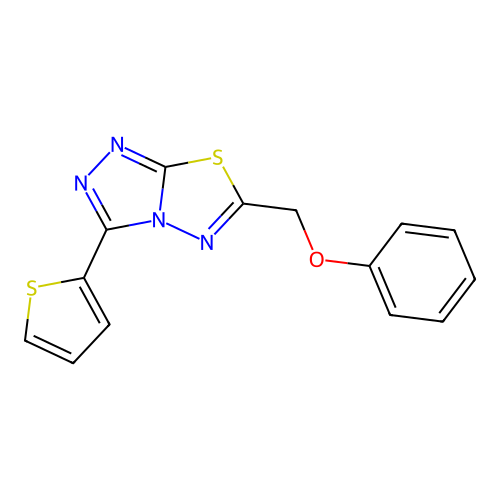 6-(Phenoxymethyl)-3-thiophen-2-yl-[1,2,4]triazolo[3,4-b][1,3,4]thiadiazole structure
