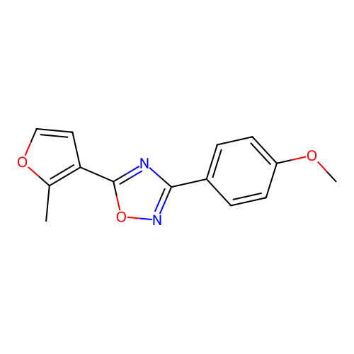 3-(4-Methoxyphenyl)-5-(2-methylfuran-3-yl)-1,2,4-oxadiazole structure