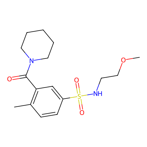 N-(2-methoxyethyl)-4-methyl-3-(piperidin-1-ylcarbonyl)benzenesulfonamide structure