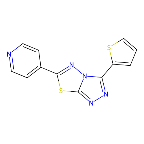 6-Pyridin-4-yl-3-thiophen-2-yl-[1,2,4]triazolo[3,4-b][1,3,4]thiadiazole structure