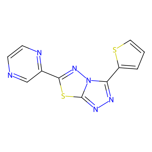 6-Pyrazin-2-yl-3-thiophen-2-yl-[1,2,4]triazolo[3,4-b][1,3,4]thiadiazole structure