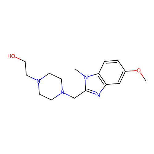 2-[4-[(5-Methoxy-1-methylbenzimidazol-2-yl)methyl]piperazin-1-yl]ethanol structure