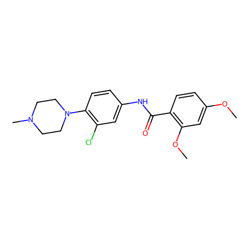N-[3-chloro-4-(4-methylpiperazin-1-yl)phenyl]-2,4-dimethoxybenzamide structure