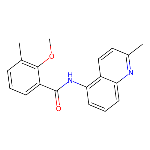 2-methoxy-3-methyl-N-(2-methylquinolin-5-yl)benzamide structure