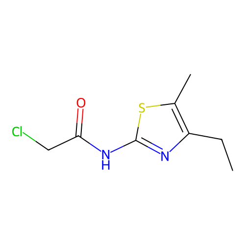 2-chloro-N-(4-ethyl-5-methyl-1,3-thiazol-2-yl)acetamide structure