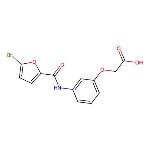 (3-{[(5-Bromofuran-2-yl)carbonyl]amino}phenoxy)acetic acid structure