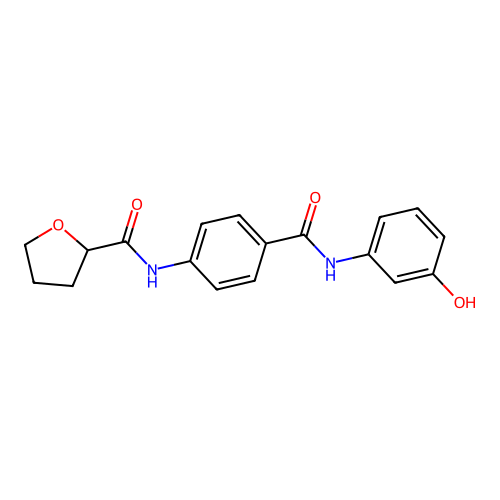 N-[4-[(3-hydroxyphenyl)carbamoyl]phenyl]oxolane-2-carboxamide structure