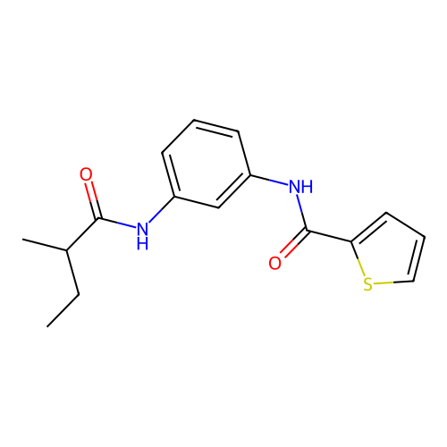 N-{3-[(2-methylbutanoyl)amino]phenyl}thiophene-2-carboxamide structure