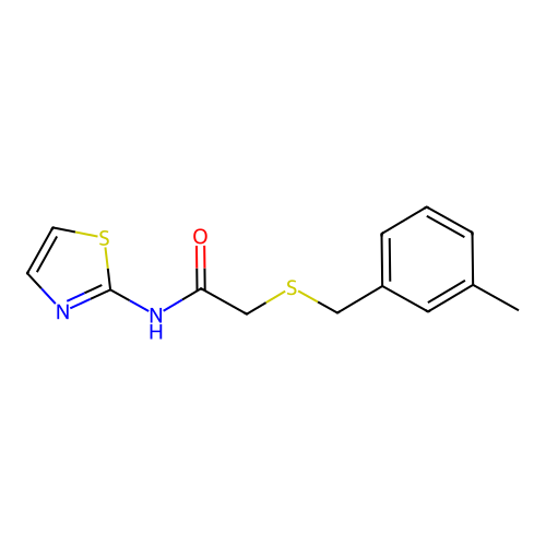 2-[(3-methylbenzyl)sulfanyl]-N-(1,3-thiazol-2-yl)acetamide structure