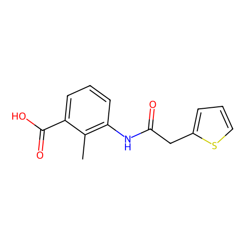 2-Methyl-3-[(thiophen-2-ylacetyl)amino]benzoic acid structure