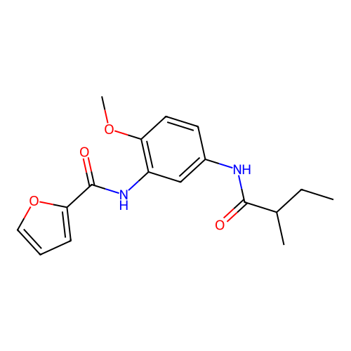 N-[2-methoxy-5-(2-methylbutanoylamino)phenyl]furan-2-carboxamide structure