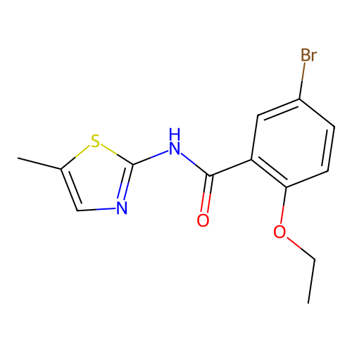 5-bromo-2-ethoxy-N-(5-methyl-1,3-thiazol-2-yl)benzamide structure