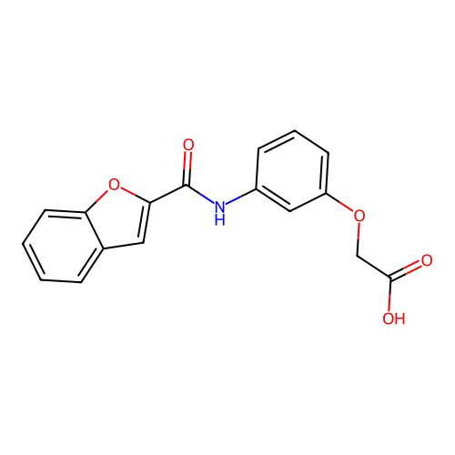 {3-[(1-Benzofuran-2-ylcarbonyl)amino]phenoxy}acetic acid structure