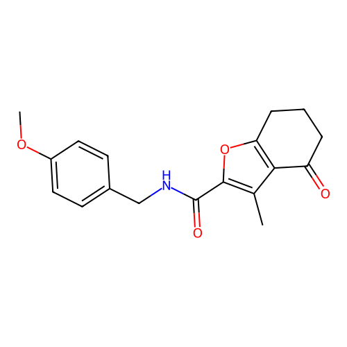 N-(4-methoxybenzyl)-3-methyl-4-oxo-4,5,6,7-tetrahydro-1-benzofuran-2-carboxamide structure