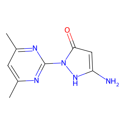 5-amino-2-(4,6-dimethylpyrimidin-2-yl)-1,2-dihydro-3H-pyrazol-3-one structure