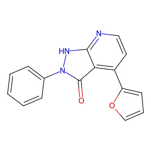 4-(furan-2-yl)-2-phenyl-1,2-dihydro-3H-pyrazolo[3,4-b]pyridin-3-one structure