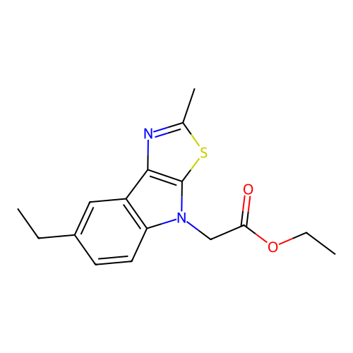 ethyl (7-ethyl-2-methyl-4H-[1,3]thiazolo[5,4-b]indol-4-yl)acetate structure