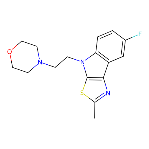 7-Fluoro-2-methyl-4-(2-morpholin-4-ylethyl)-1,3-thiazolo[5,4-b]indole structure