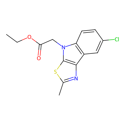 ethyl (7-chloro-2-methyl-4H-[1,3]thiazolo[5,4-b]indol-4-yl)acetate structure