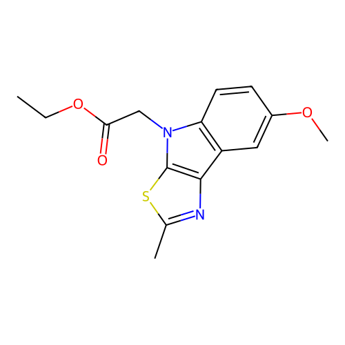 ethyl (7-methoxy-2-methyl-4H-[1,3]thiazolo[5,4-b]indol-4-yl)acetate structure