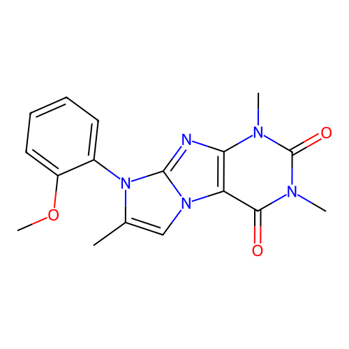 8-(2-methoxyphenyl)-1,3,7-trimethyl-1H-imidazo[2,1-f]purine-2,4(3H,8H)-dione structure