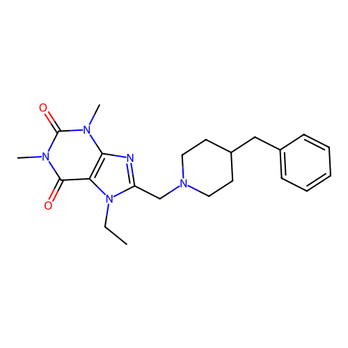 8-[(4-Benzylpiperidin-1-yl)methyl]-7-ethyl-1,3-dimethylpurine-2,6-dione structure