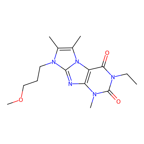 2-Ethyl-6-(3-methoxypropyl)-4,7,8-trimethylpurino[7,8-a]imidazole-1,3-dione structure