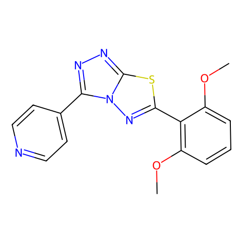 6-(2,6-Dimethoxyphenyl)-3-(pyridin-4-yl)[1,2,4]triazolo[3,4-b][1,3,4]thiadiazole structure