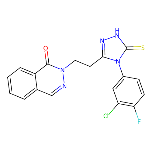 C18H13ClFN5OS structure