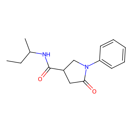 N-(butan-2-yl)-5-oxo-1-phenylpyrrolidine-3-carboxamide structure