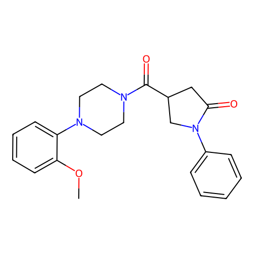 4-[4-(2-Methoxyphenyl)piperazine-1-carbonyl]-1-phenylpyrrolidin-2-one structure