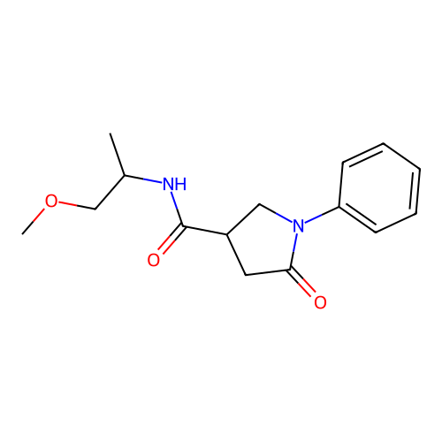 N-(1-methoxypropan-2-yl)-5-oxo-1-phenylpyrrolidine-3-carboxamide structure