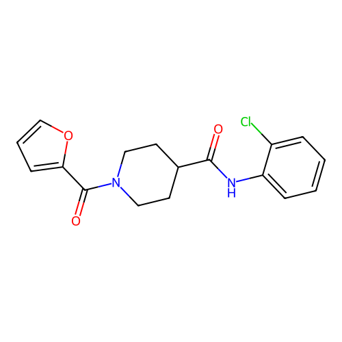 N-(2-chlorophenyl)-1-(furan-2-carbonyl)piperidine-4-carboxamide structure