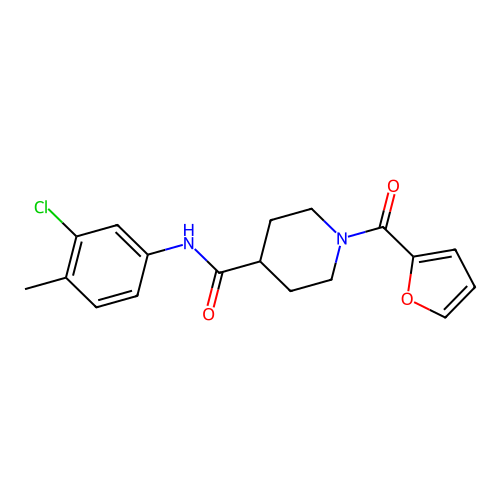 N-(3-chloro-4-methylphenyl)-1-(furan-2-carbonyl)piperidine-4-carboxamide structure