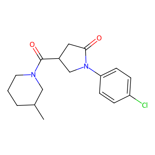 1-(4-Chlorophenyl)-4-(3-methylpiperidine-1-carbonyl)pyrrolidin-2-one structure