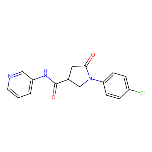 1-(4-chlorophenyl)-5-oxo-N-(pyridin-3-yl)pyrrolidine-3-carboxamide structure