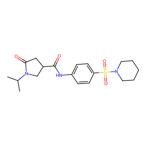 5-oxo-N-(4-piperidin-1-ylsulfonylphenyl)-1-propan-2-ylpyrrolidine-3-carboxamide structure