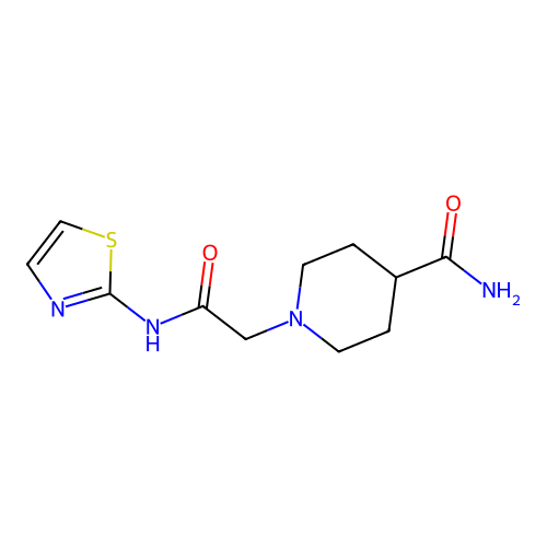 1-[2-Oxo-2-(1,3-thiazol-2-ylamino)ethyl]piperidine-4-carboxamide structure