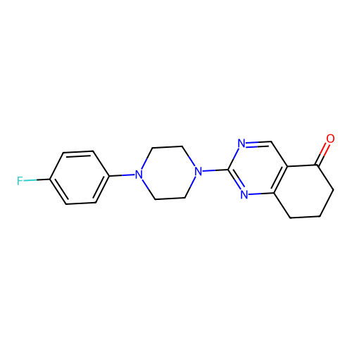 2-[4-(4-fluorophenyl)piperazin-1-yl]-7,8-dihydroquinazolin-5(6H)-one structure
