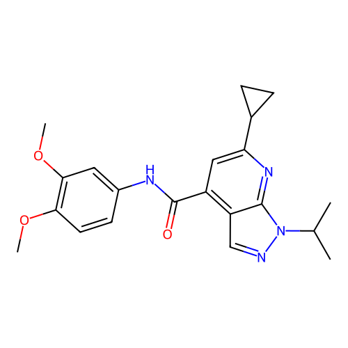 6-cyclopropyl-N-(3,4-dimethoxyphenyl)-1-propan-2-ylpyrazolo[3,4-b]pyridine-4-carboxamide structure