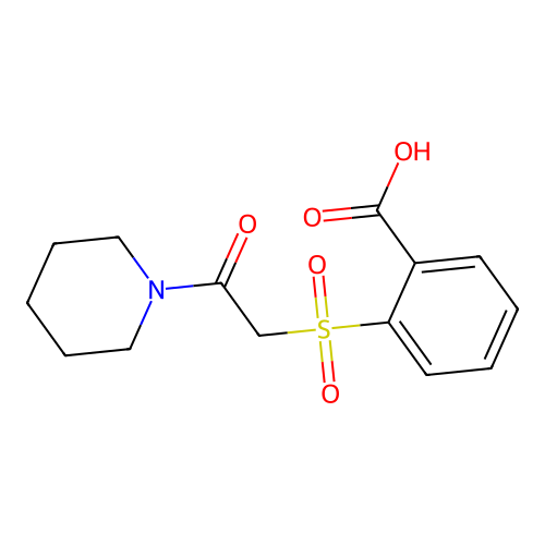 2-(2-Oxo-2-piperidin-1-ylethyl)sulfonylbenzoic acid structure