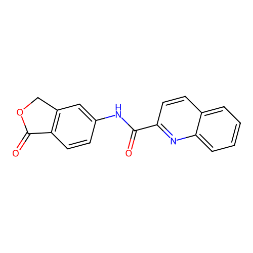 N-(1-oxo-3H-2-benzofuran-5-yl)quinoline-2-carboxamide structure