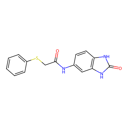 N-(2-oxo-1,3-dihydrobenzimidazol-5-yl)-2-phenylsulfanylacetamide structure