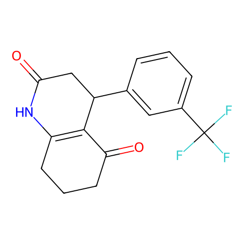 4-[3-(Trifluoromethyl)phenyl]-1,3,4,6,7,8-hexahydroquinoline-2,5-dione structure