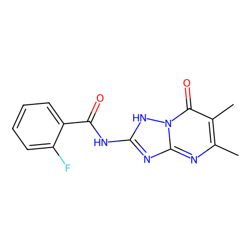 N-(5,6-dimethyl-7-oxo-1H-[1,2,4]triazolo[1,5-a]pyrimidin-2-yl)-2-fluorobenzamide structure
