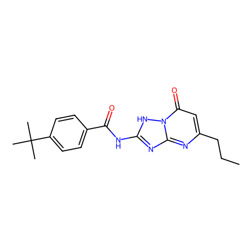 4-tert-butyl-N-(7-hydroxy-5-propyl[1,2,4]triazolo[1,5-a]pyrimidin-2-yl)benzamide structure