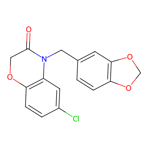 4-(1,3-Benzodioxol-5-ylmethyl)-6-chloro-1,4-benzoxazin-3-one structure