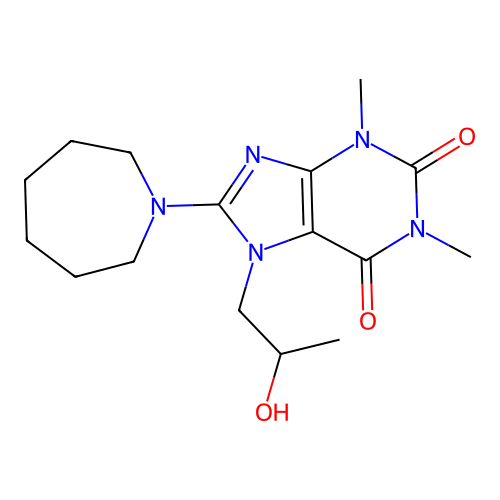 8-(Azepan-1-yl)-7-(2-hydroxypropyl)-1,3-dimethylpurine-2,6-dione structure