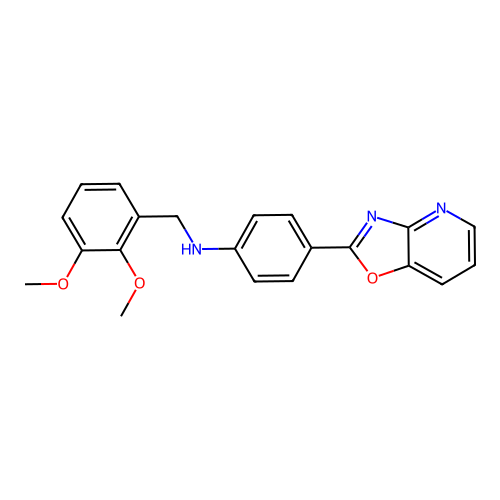 (2,3-Dimethoxy-benzyl)-(4-oxazolo[4,5-b]pyridin-2-yl-phenyl)-amine structure